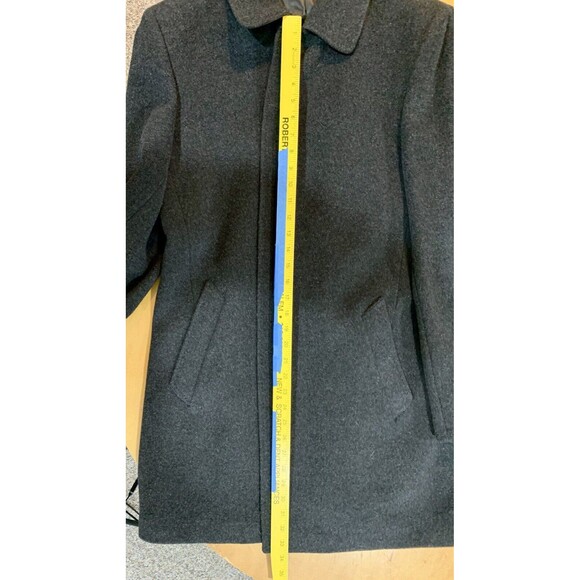 Mens Chaps Charcoal Gray Wool Blend Dress Coat Overcoat 40 R New Without Tags - Picture 7 of 7